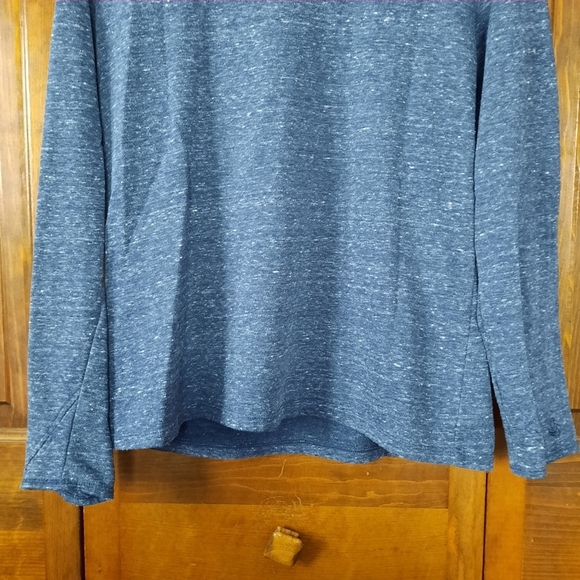 🛍 Cuddl Duds Softwear Knit Long Sleeve Crewneck Top Marled Navy Size Large - Picture 3 of 10